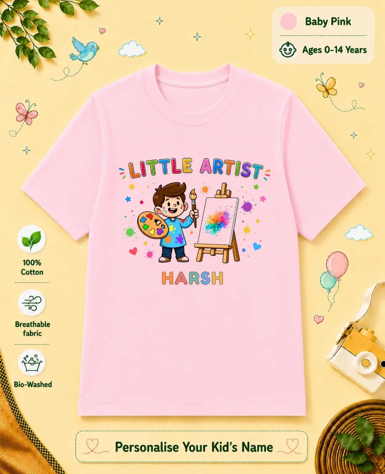 Little Artist Custom Kid Cotton Tshirt Swiftsoul