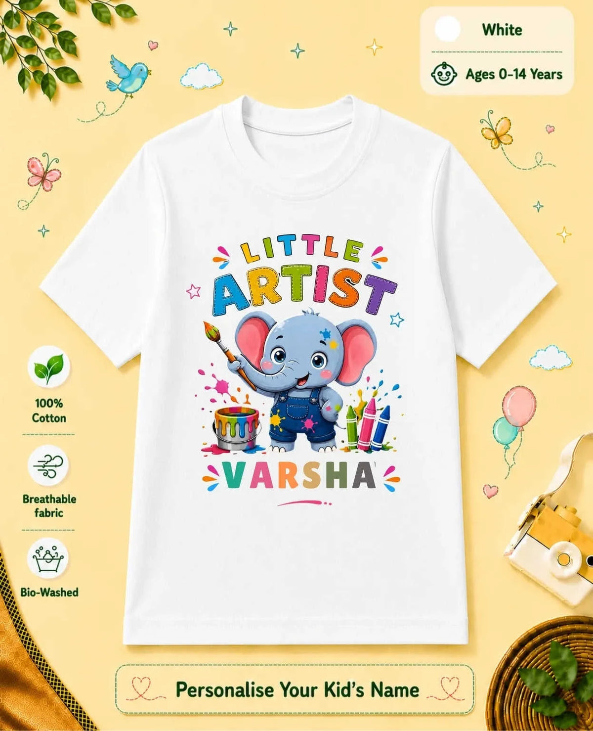 Little Artist Custom Kid Cotton Tshirt Swiftsoul
