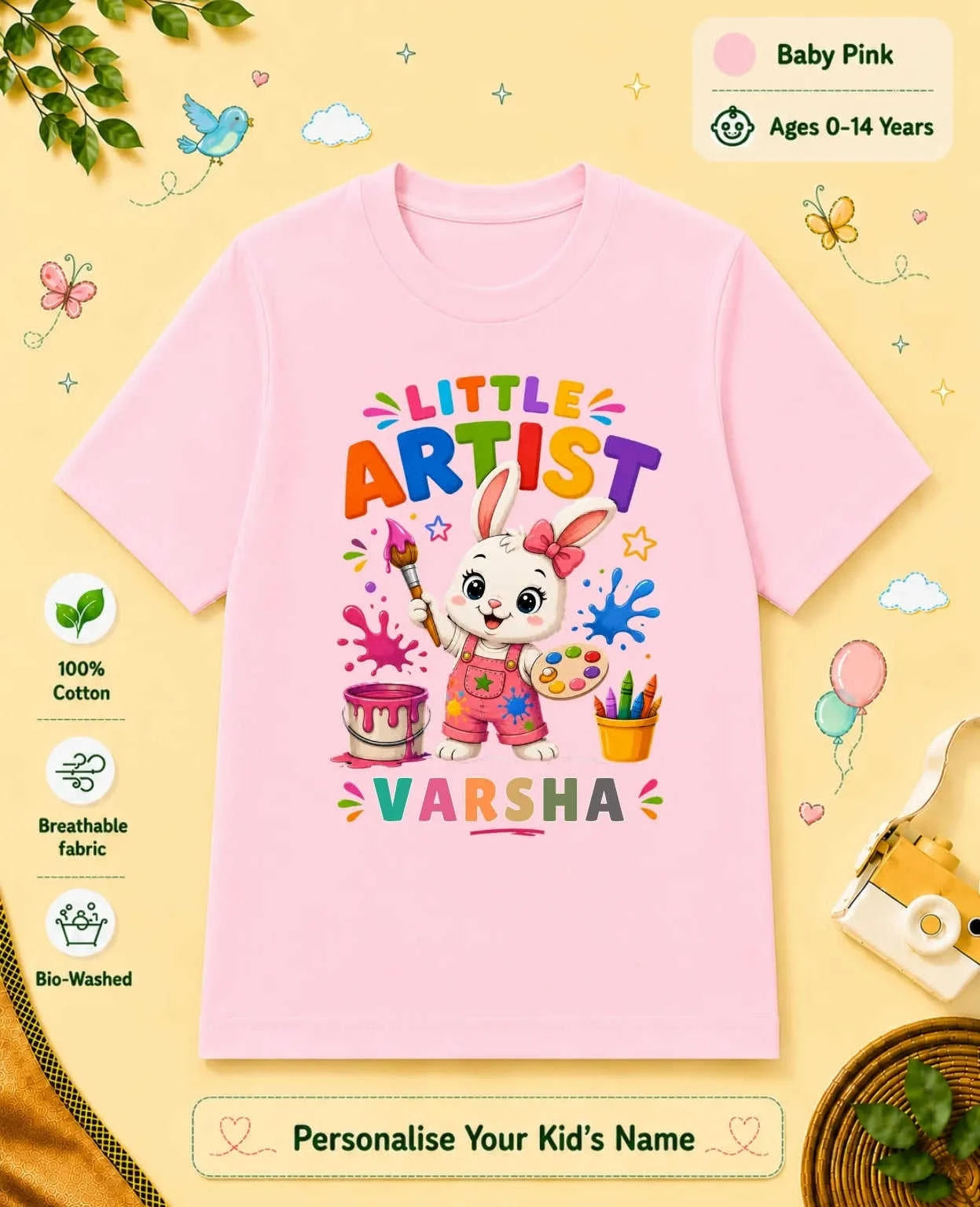 Little Artist Custom Kid Cotton Tshirt Swiftsoul