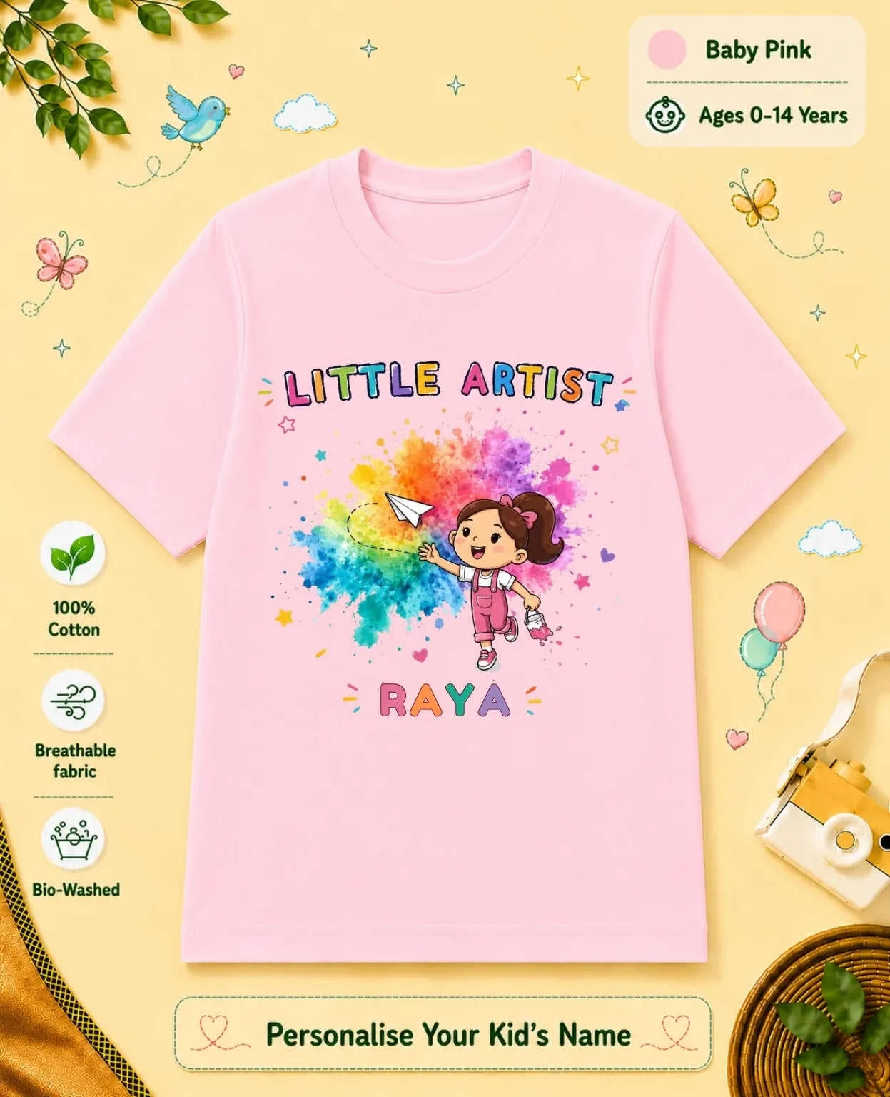 Little Artist Custom Kid Cotton Tshirt Swiftsoul