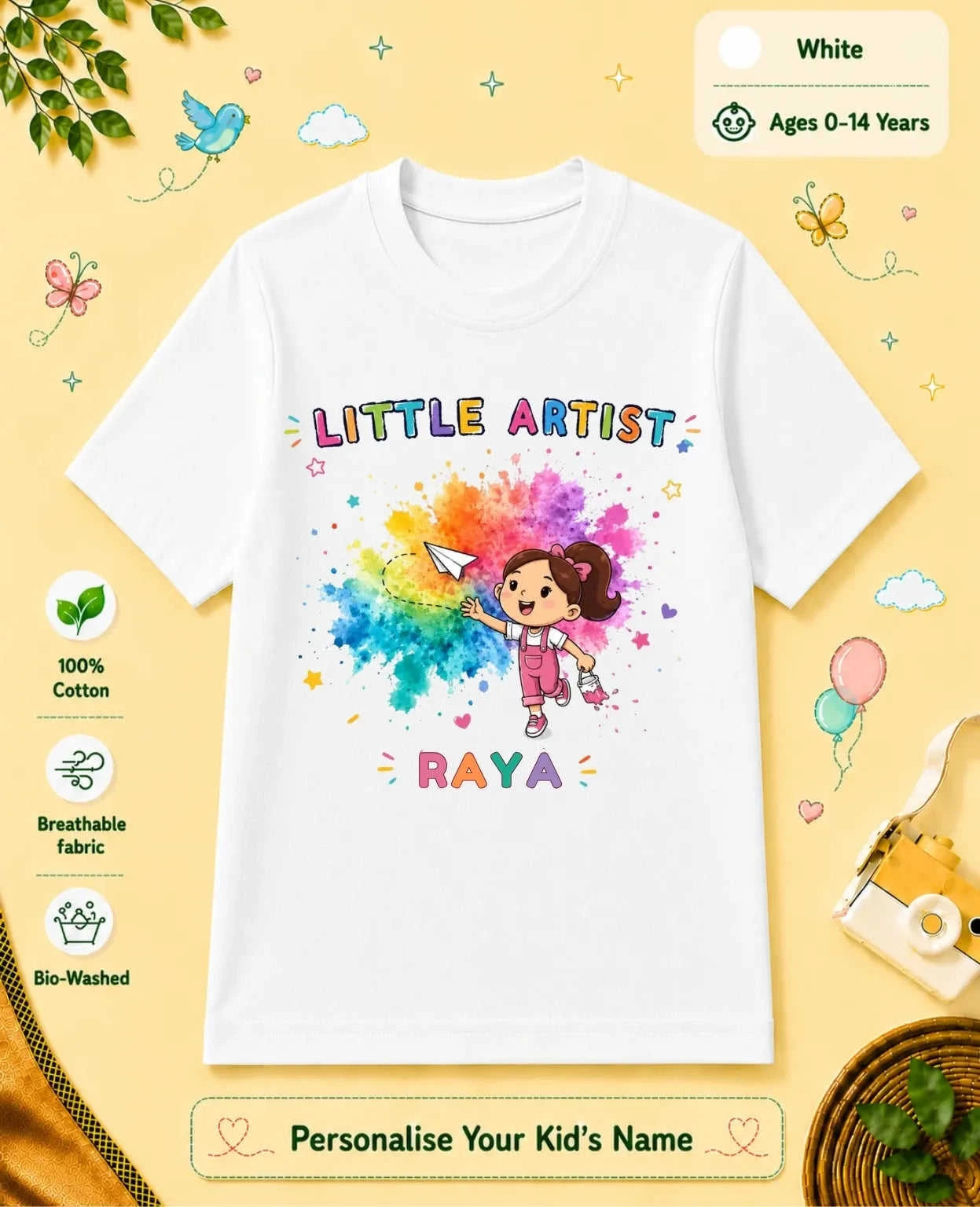 Little Artist Custom Kid Cotton Tshirt Swiftsoul