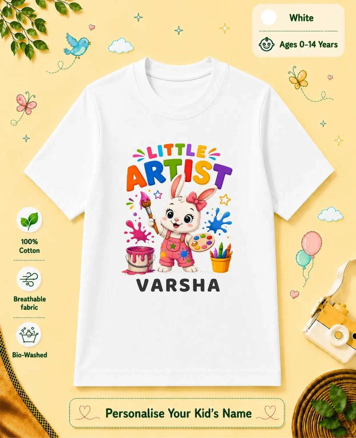 Little Artist Custom Kid Cotton Tshirt Swiftsoul