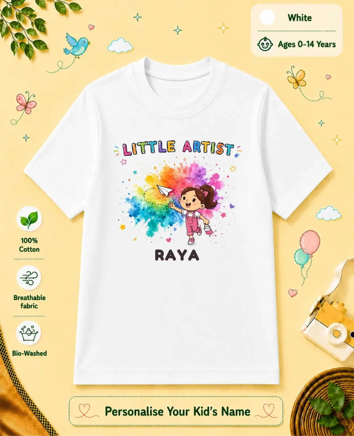 Little Artist Custom Kid Cotton Tshirt Swiftsoul