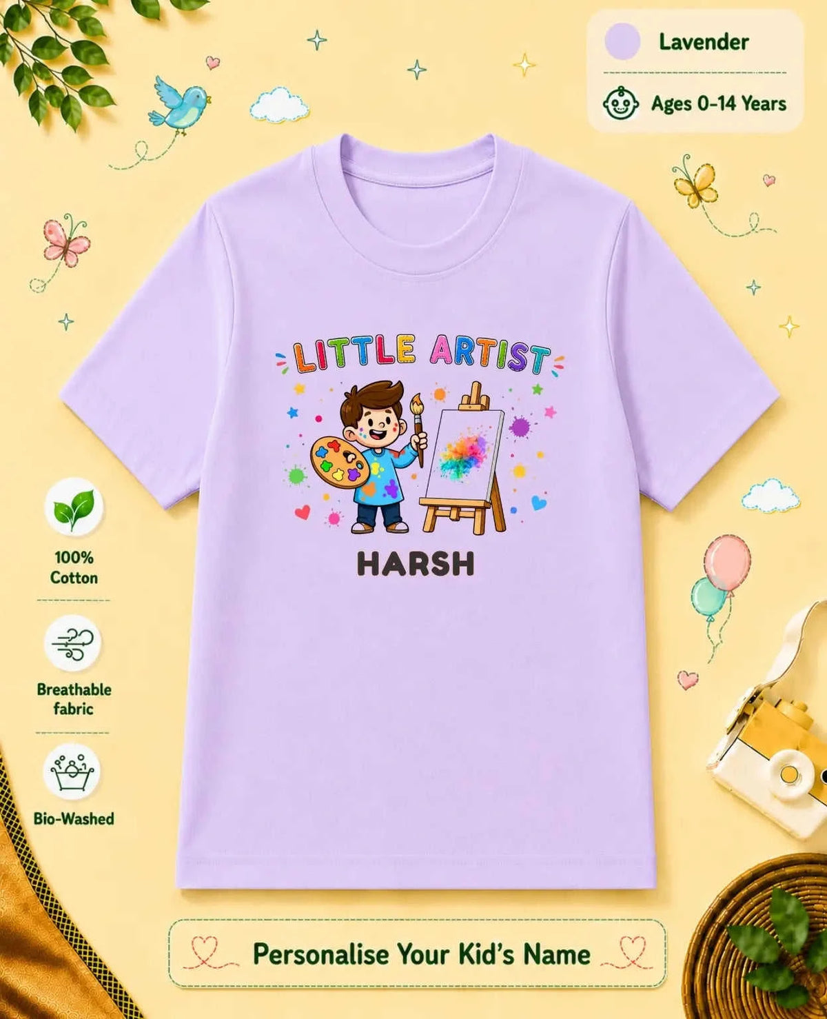 Little Artist Custom Kid Cotton Tshirt Swiftsoul