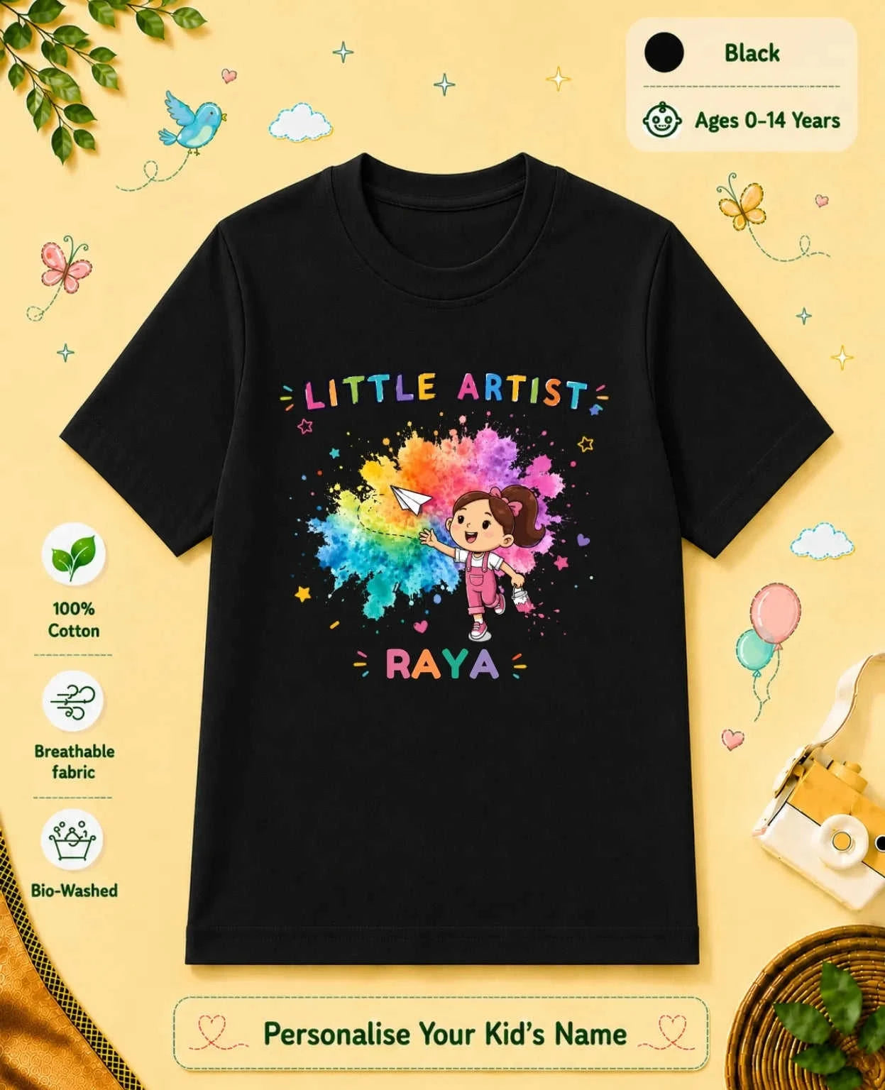 Little Artist Custom Kid Cotton Tshirt Swiftsoul