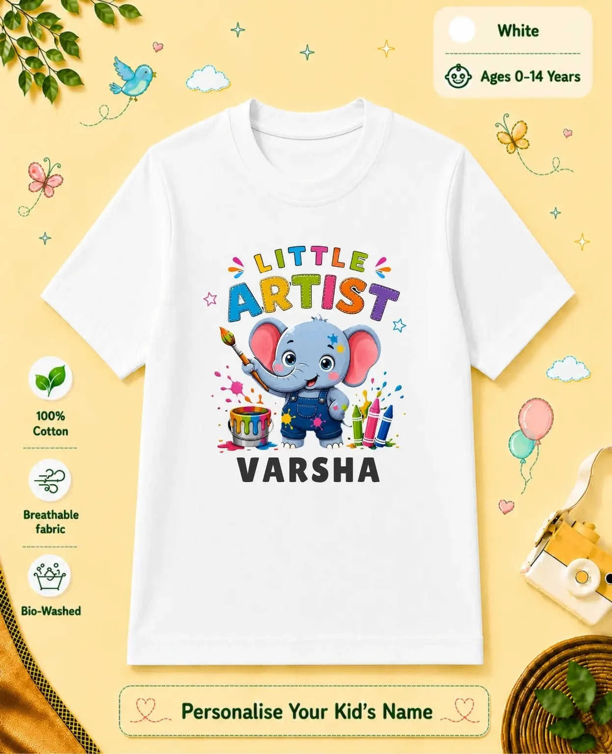 Little Artist Custom Kid Cotton Tshirt Swiftsoul