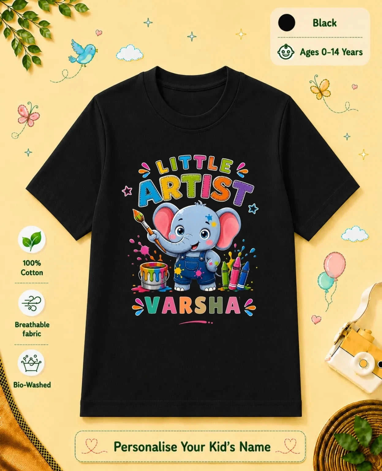 Little Artist Custom Kid Cotton Tshirt Swiftsoul