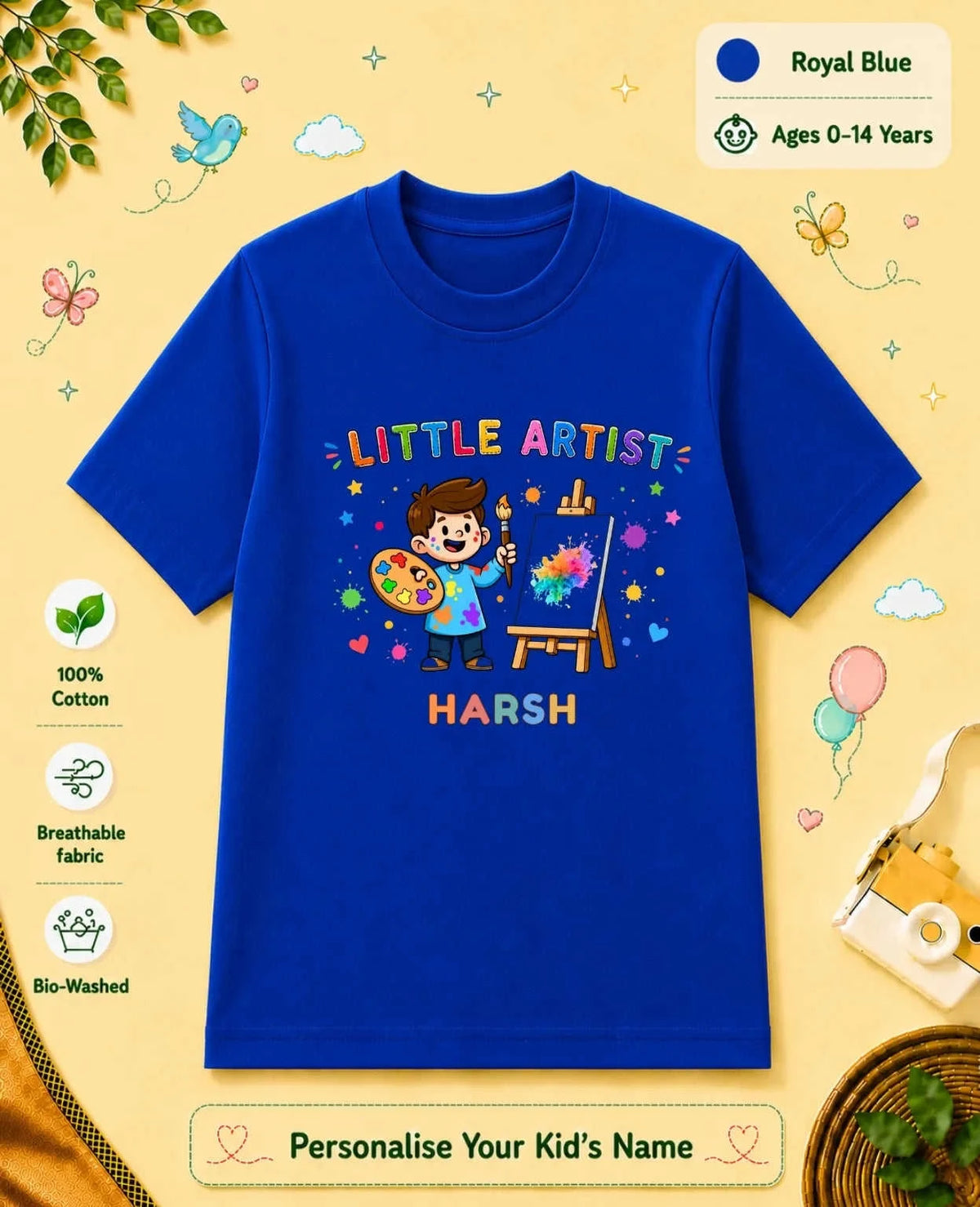 Little Artist Custom Kid Cotton Tshirt Swiftsoul