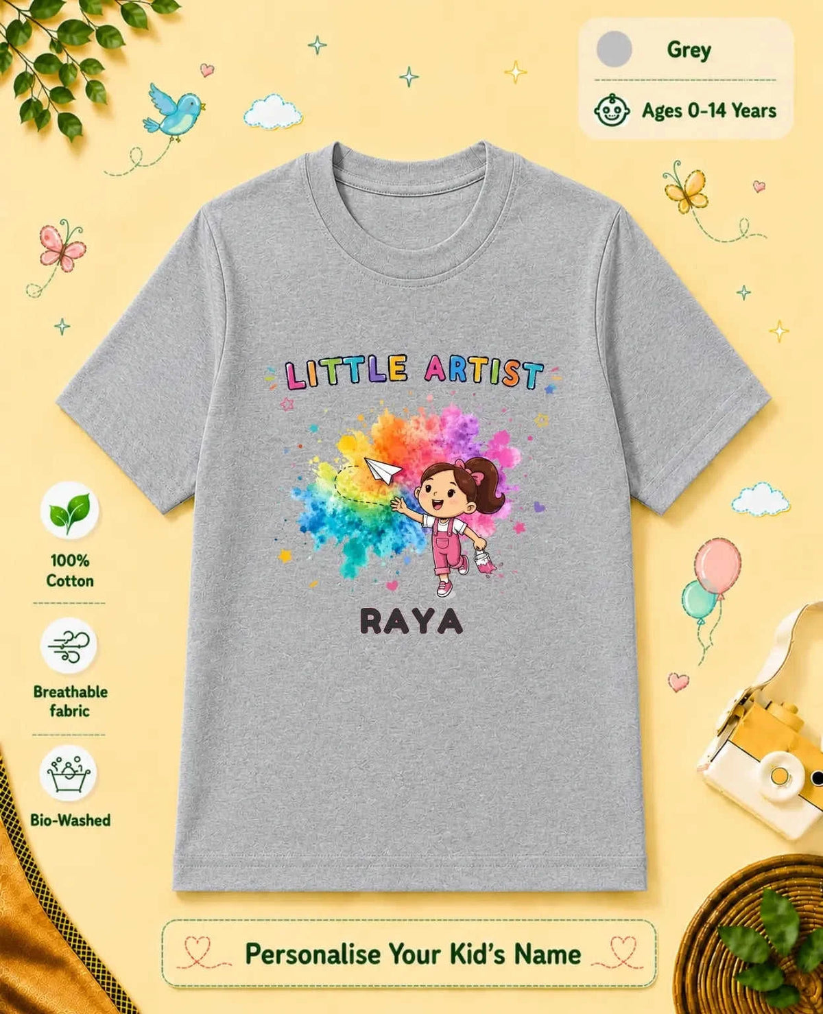 Little Artist Custom Kid Cotton Tshirt Swiftsoul