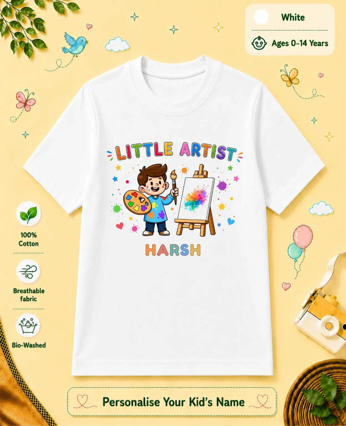 Little Artist Custom Kid Cotton Tshirt Swiftsoul