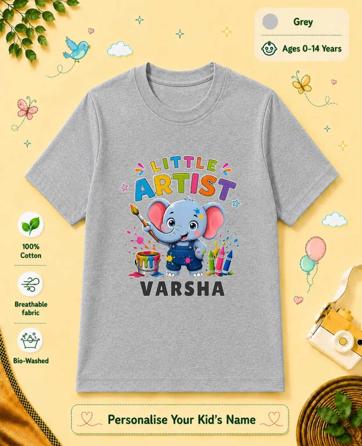 Little Artist Custom Kid Cotton Tshirt Swiftsoul