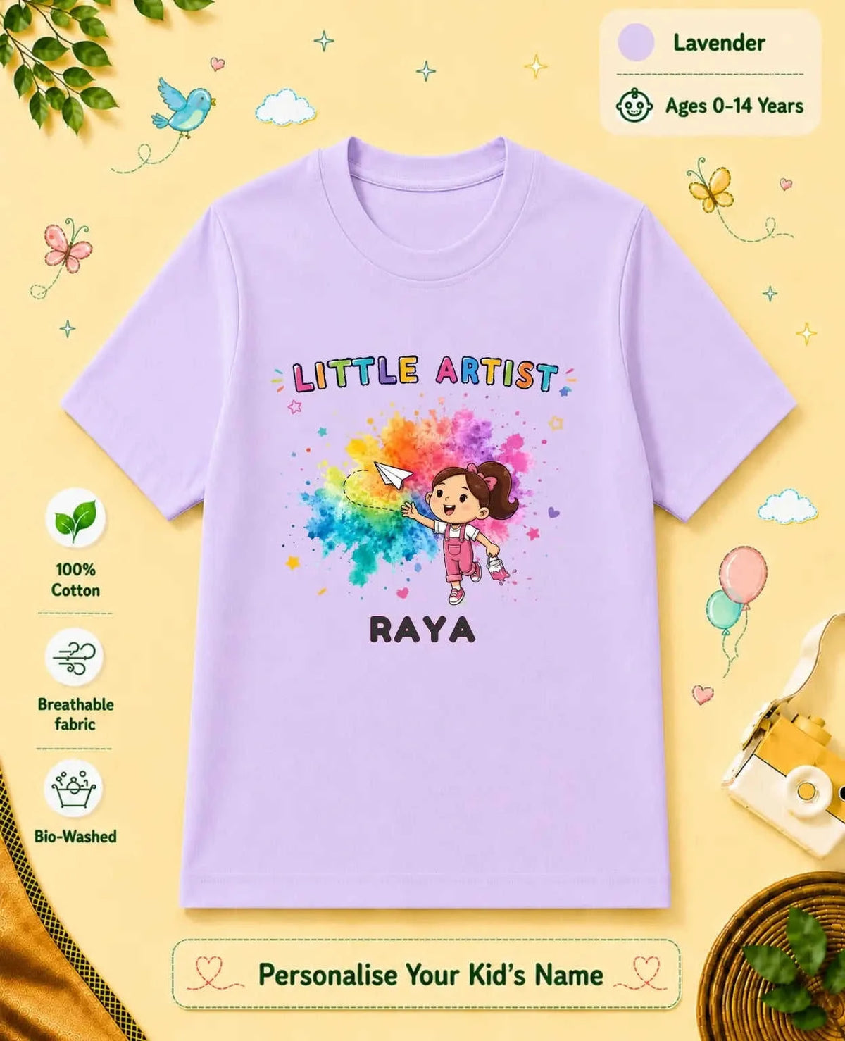 Little Artist Custom Kid Cotton Tshirt Swiftsoul