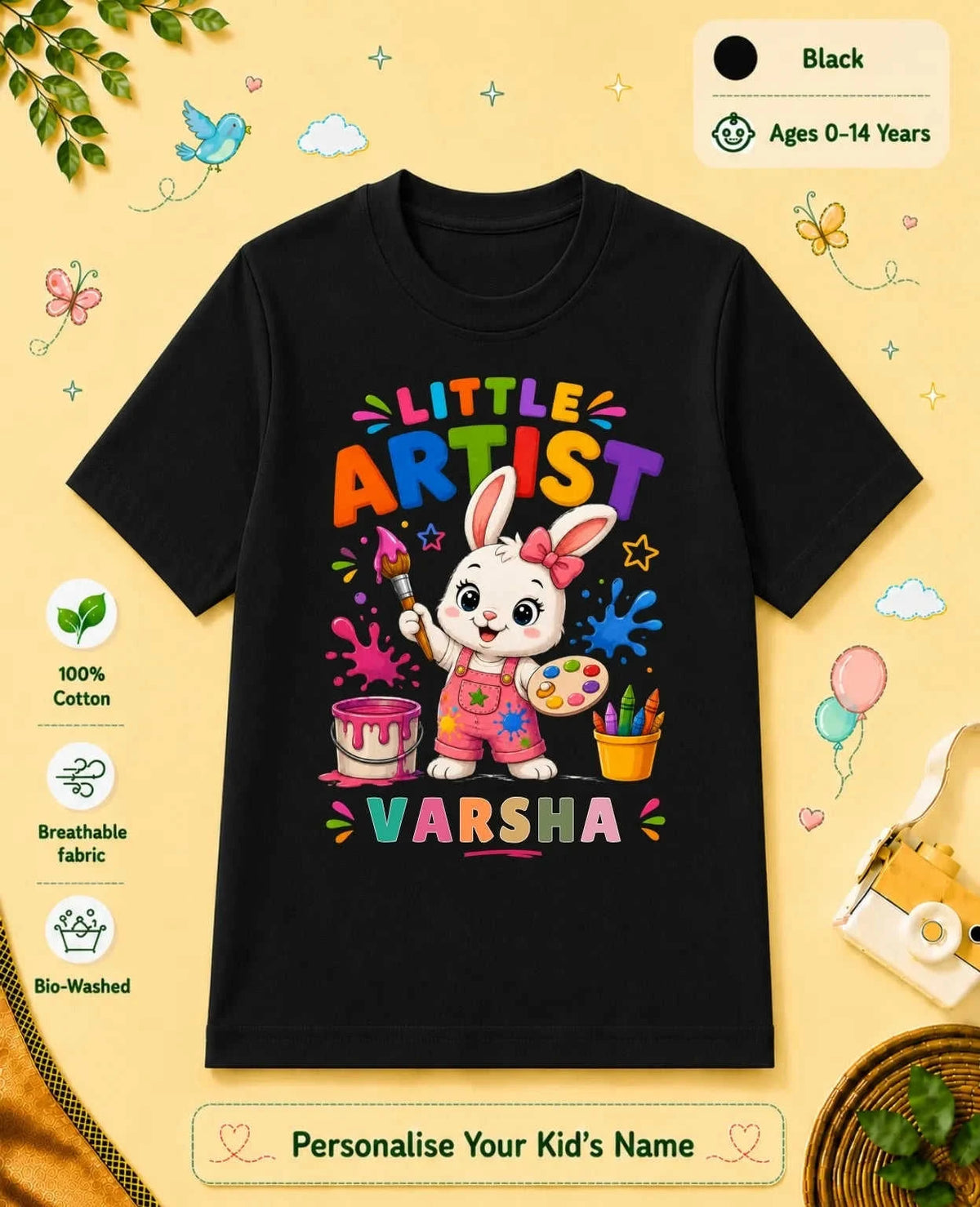 Little Artist Custom Kid Cotton Tshirt Swiftsoul