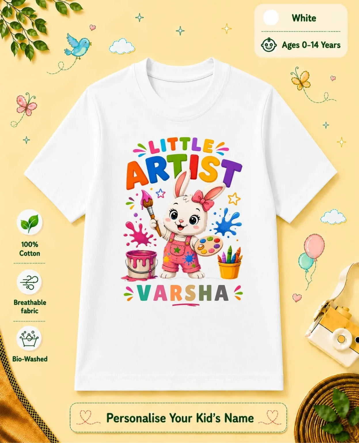 Little Artist Custom Kid Cotton Tshirt Swiftsoul