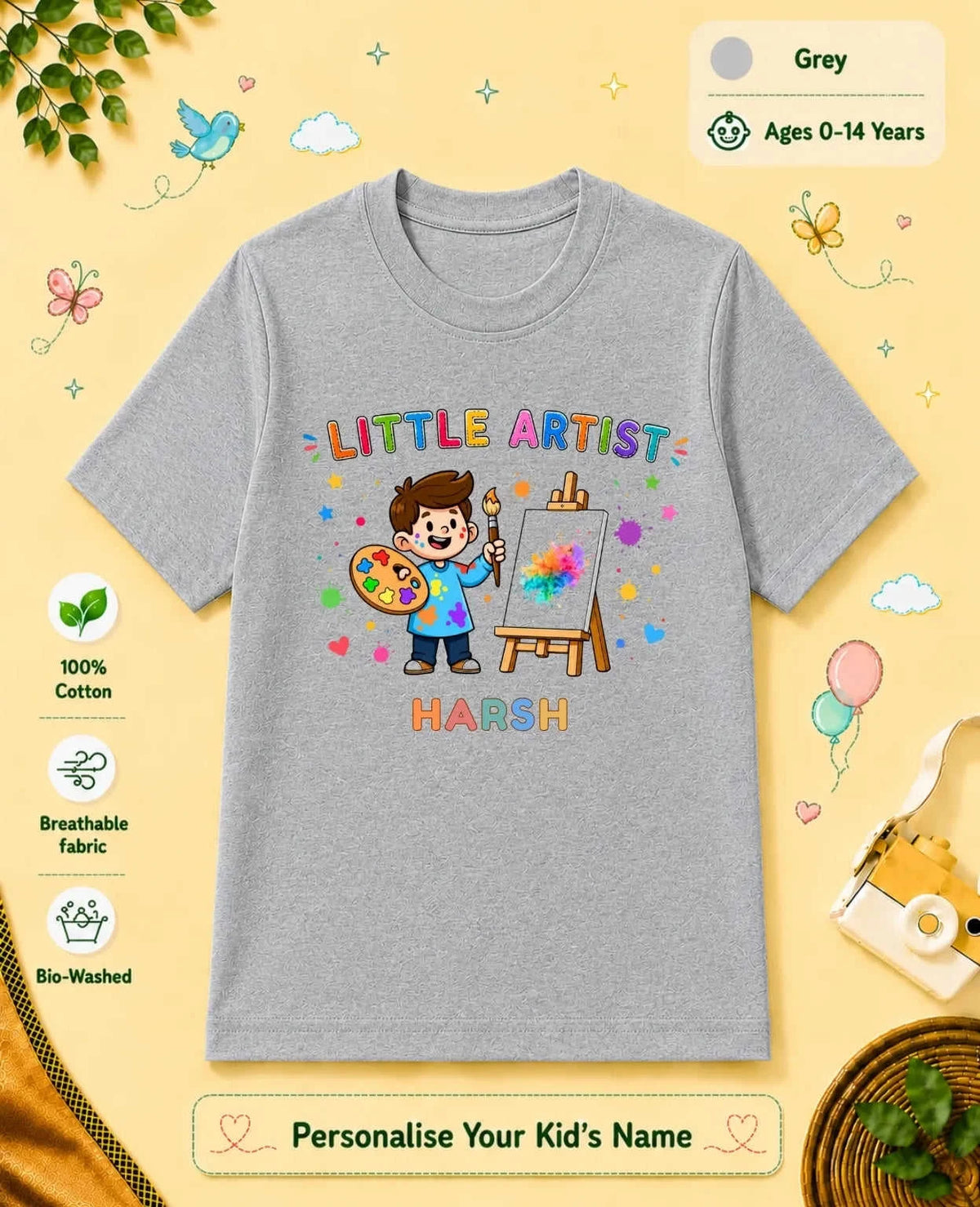 Little Artist Custom Kid Cotton Tshirt Swiftsoul