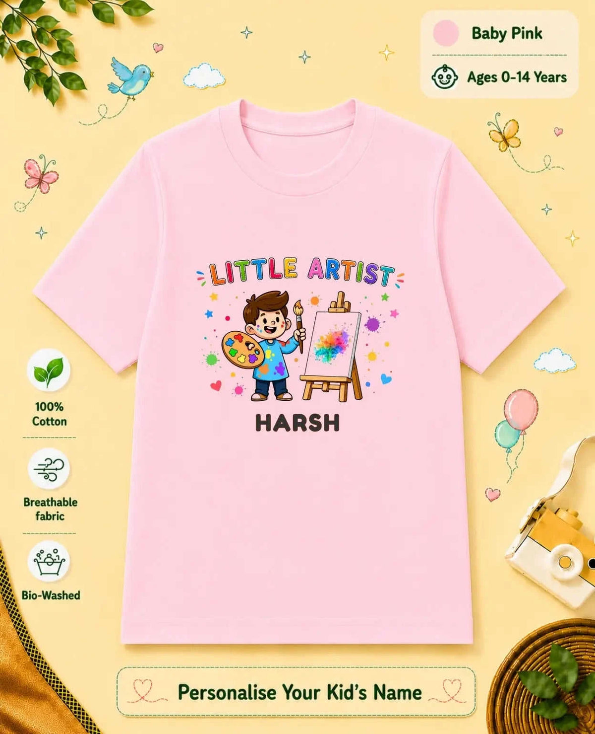Little Artist Custom Kid Cotton Tshirt Swiftsoul