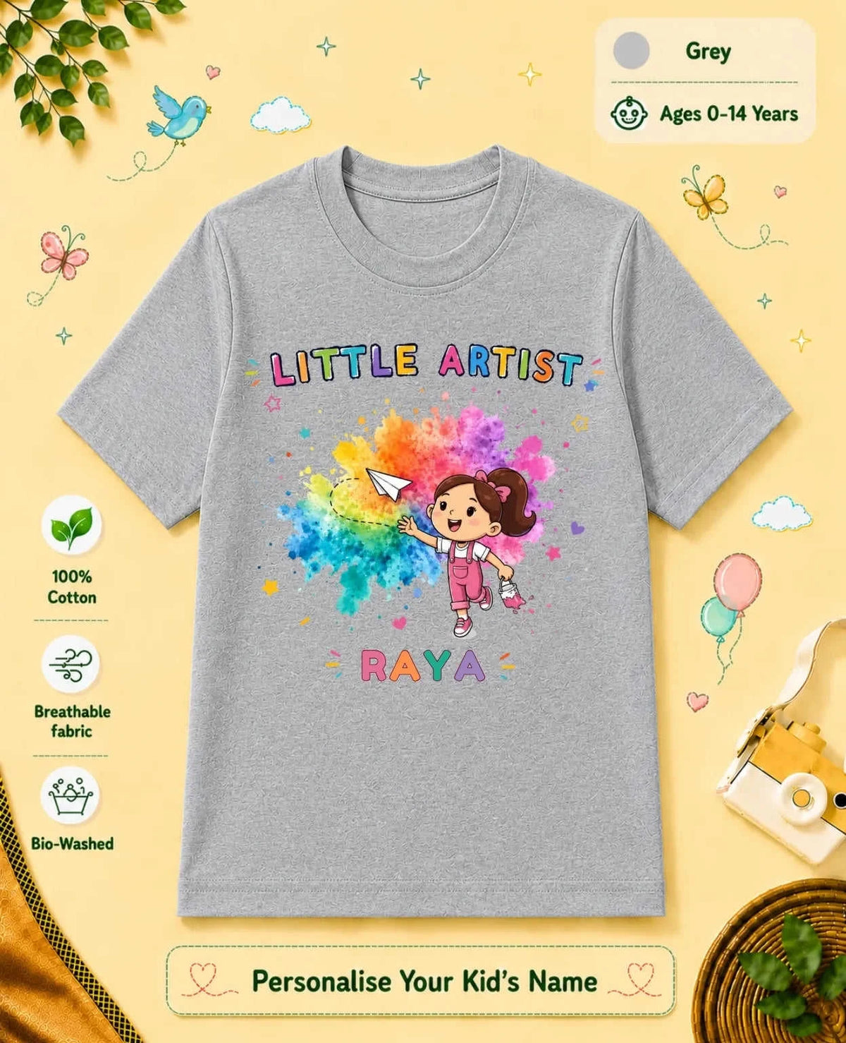 Little Artist Custom Kid Cotton Tshirt Swiftsoul