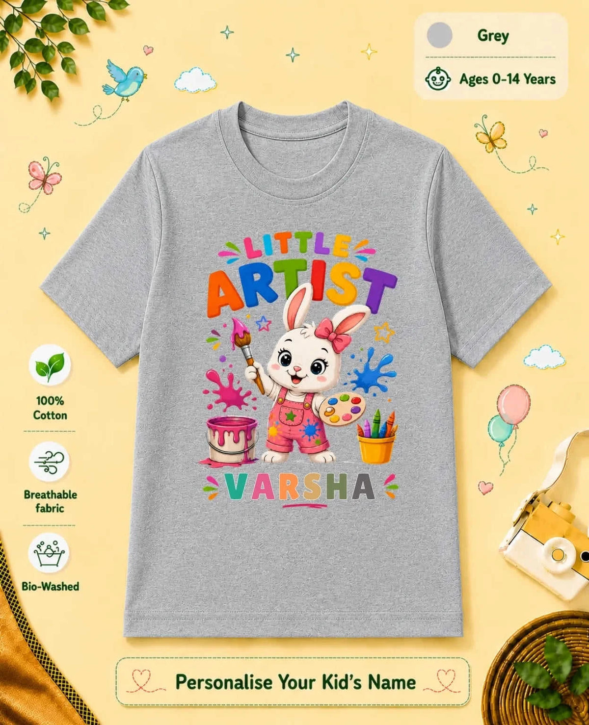 Little Artist Custom Kid Cotton Tshirt Swiftsoul
