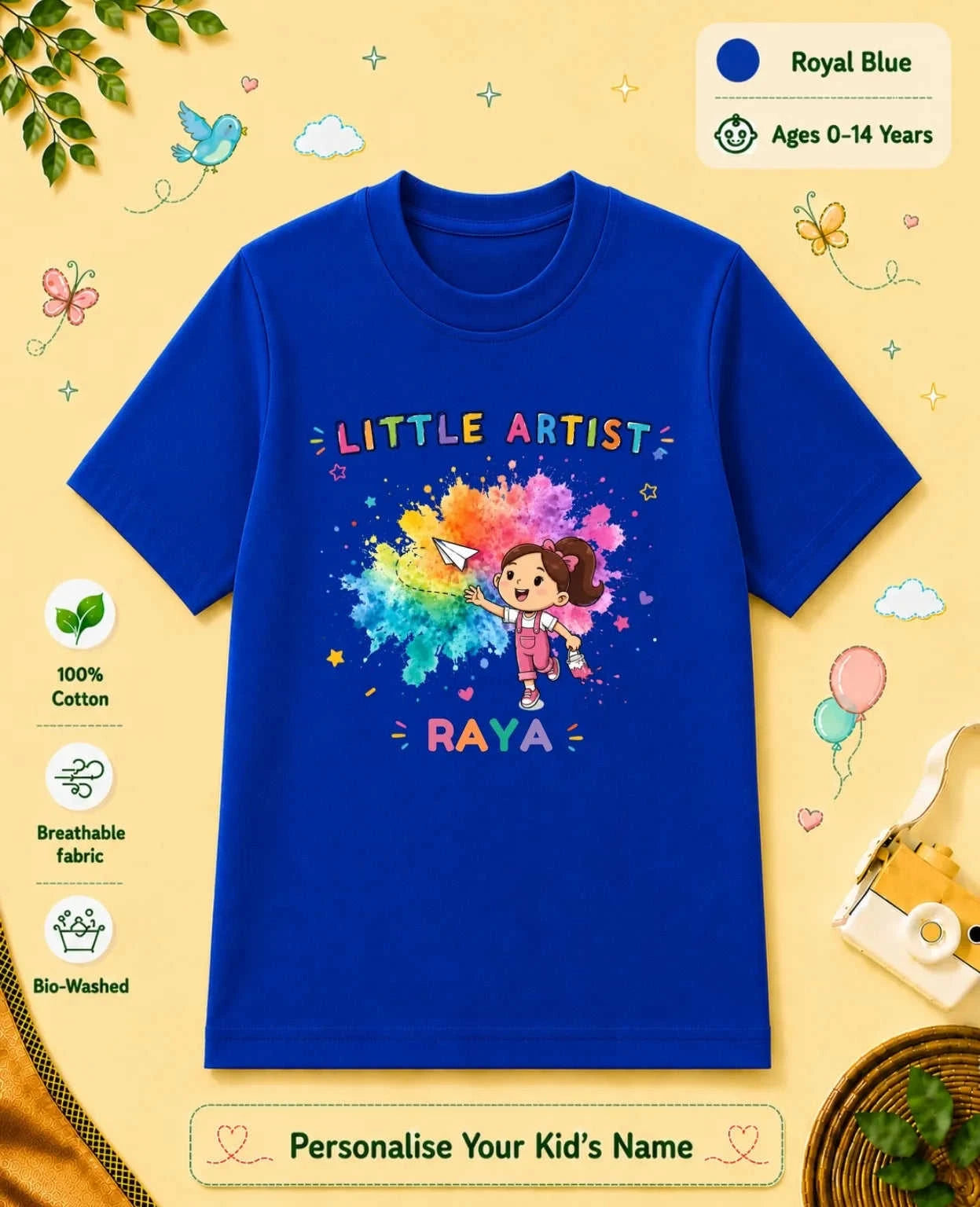 Little Artist Custom Kid Cotton Tshirt Swiftsoul