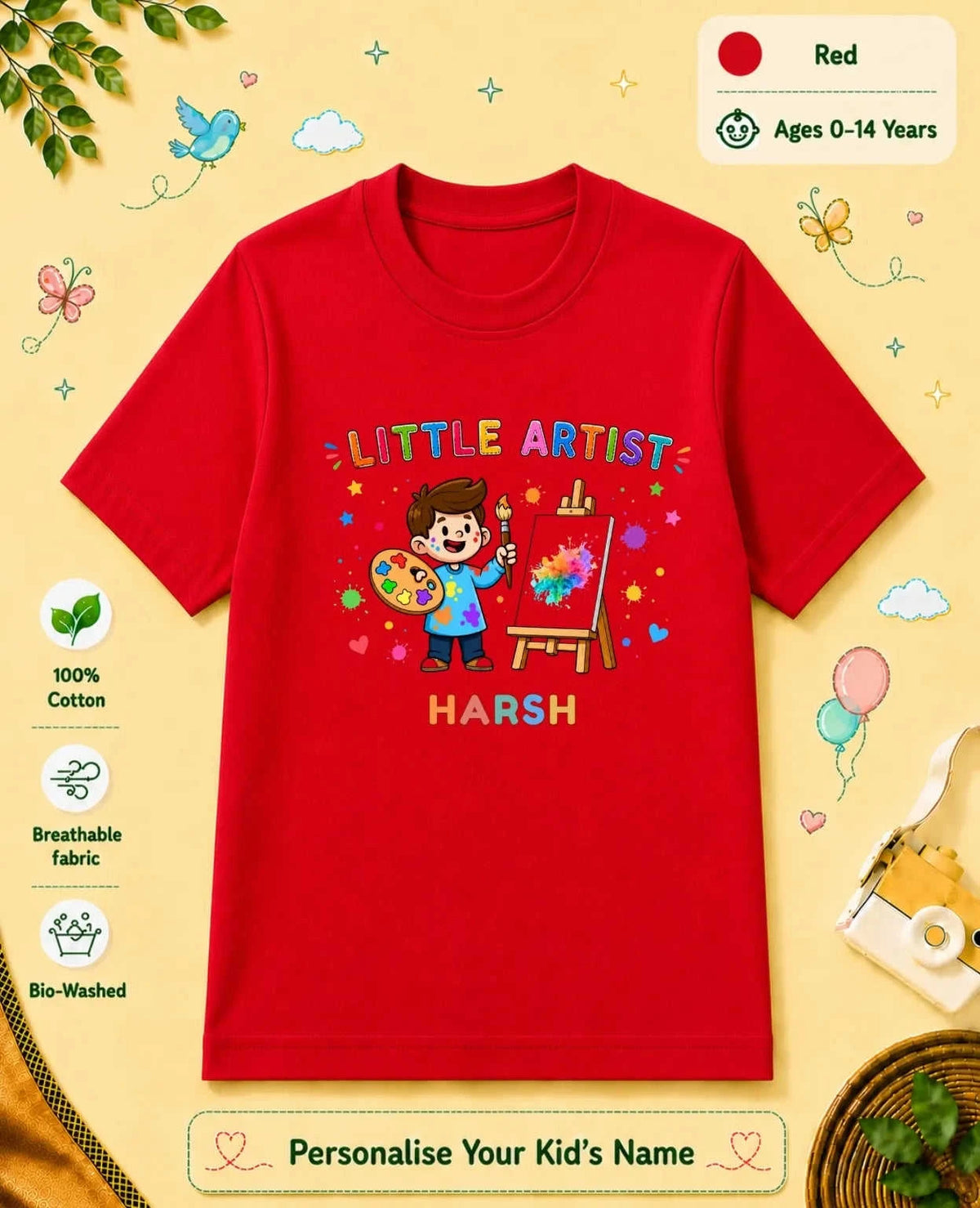 Little Artist Custom Kid Cotton Tshirt Swiftsoul
