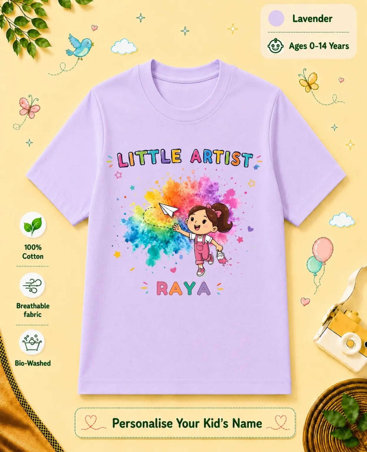 Little Artist Custom Kid Cotton Tshirt Swiftsoul