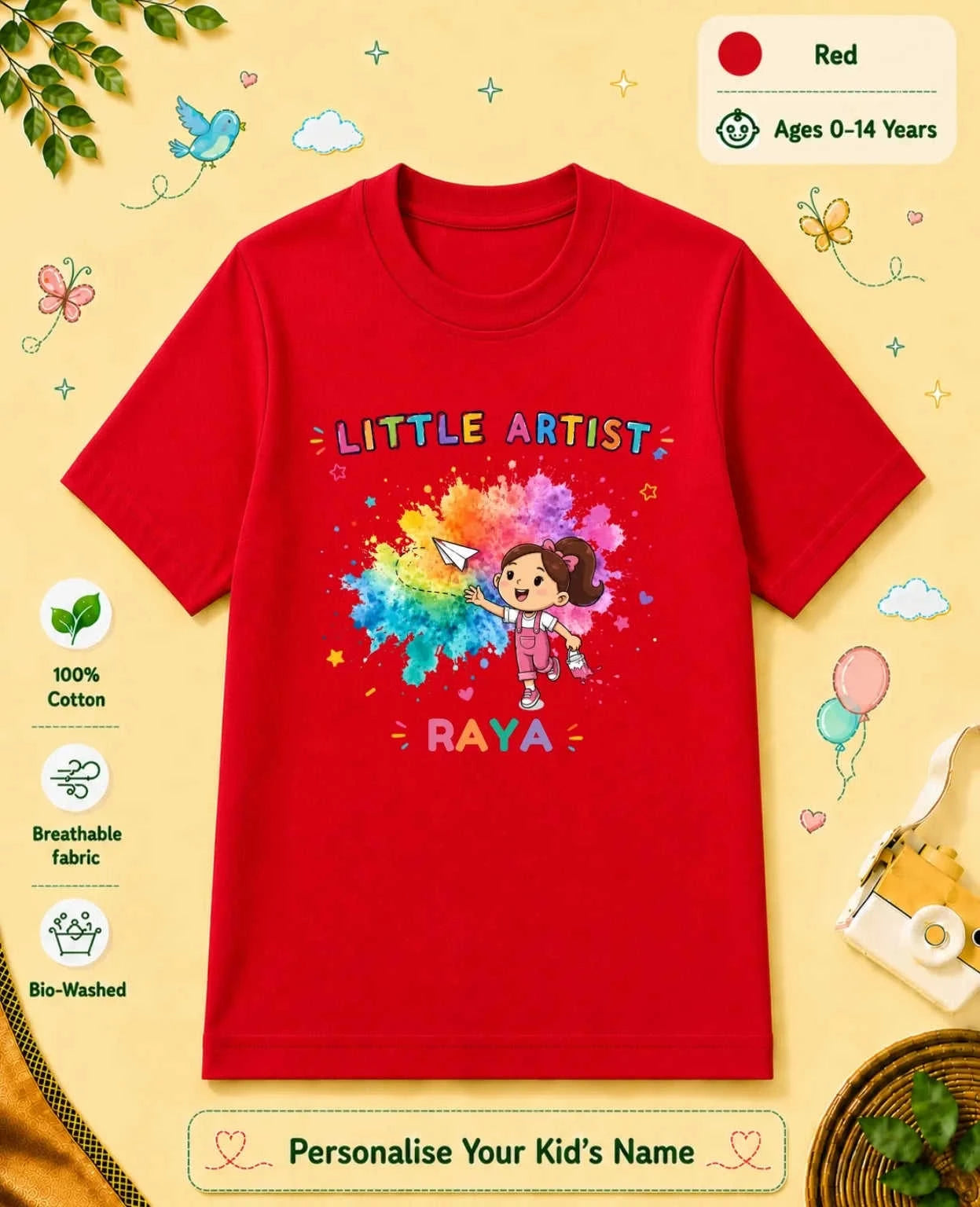 Little Artist Custom Kid Cotton Tshirt Swiftsoul