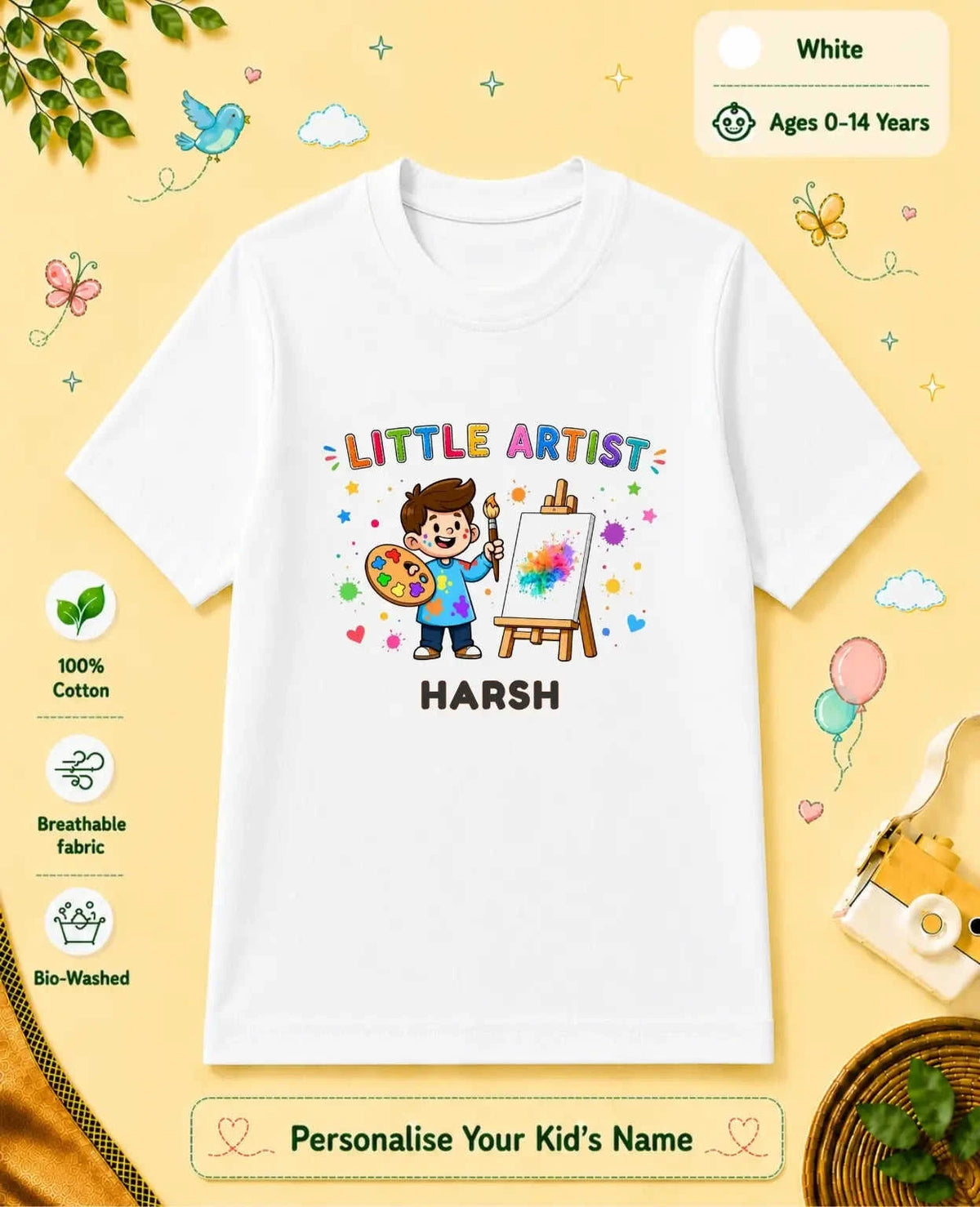 Little Artist Custom Kid Cotton Tshirt Swiftsoul