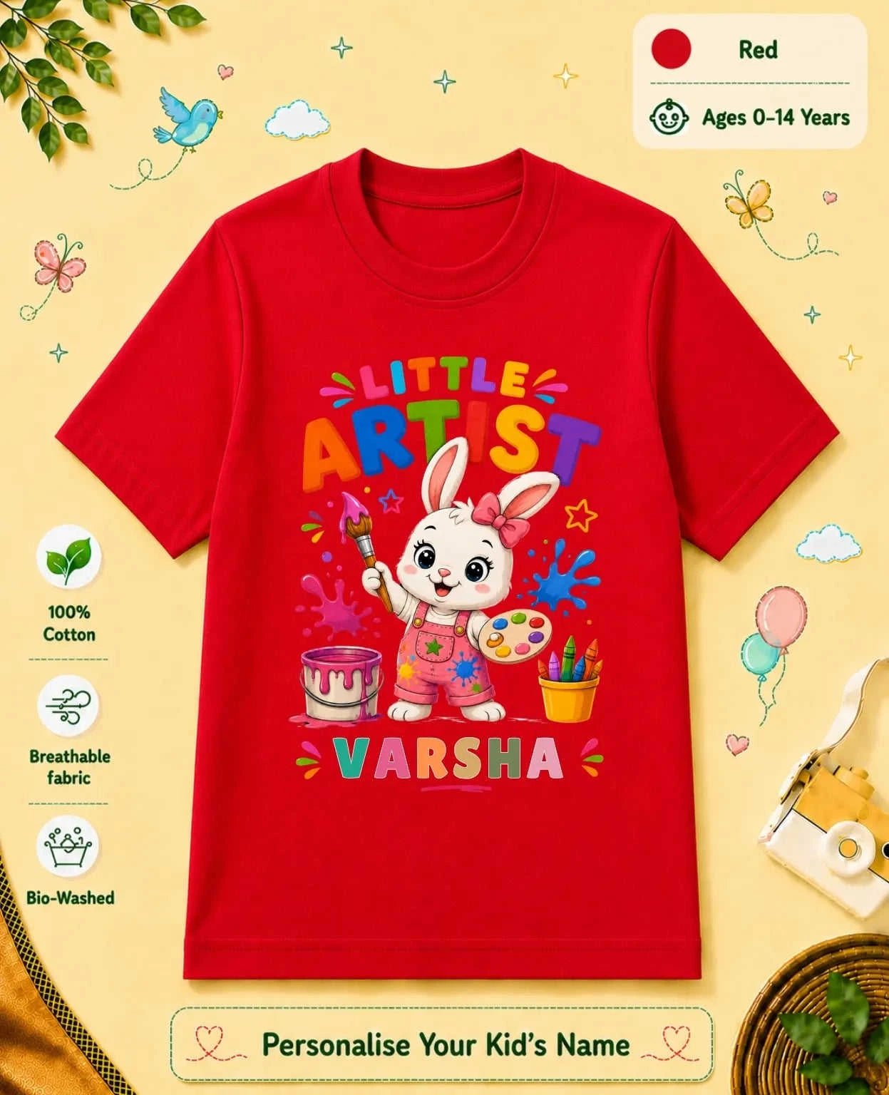 Little Artist Custom Kid Cotton Tshirt Swiftsoul