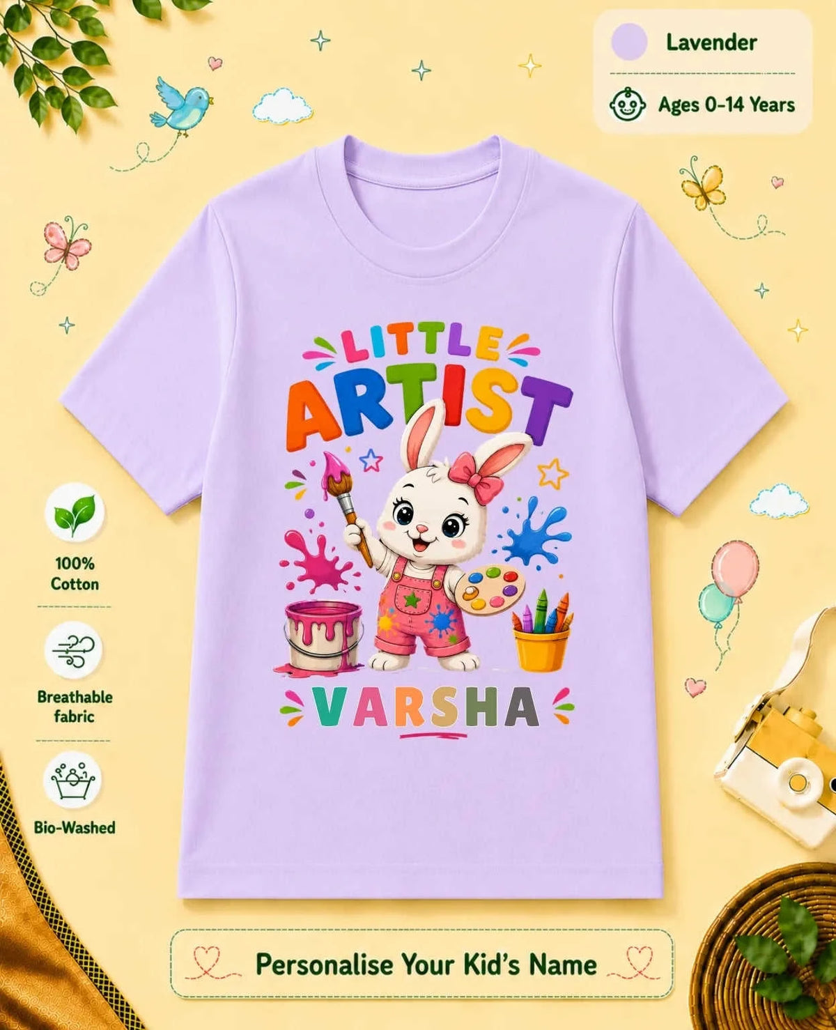 Little Artist Custom Kid Cotton Tshirt Swiftsoul