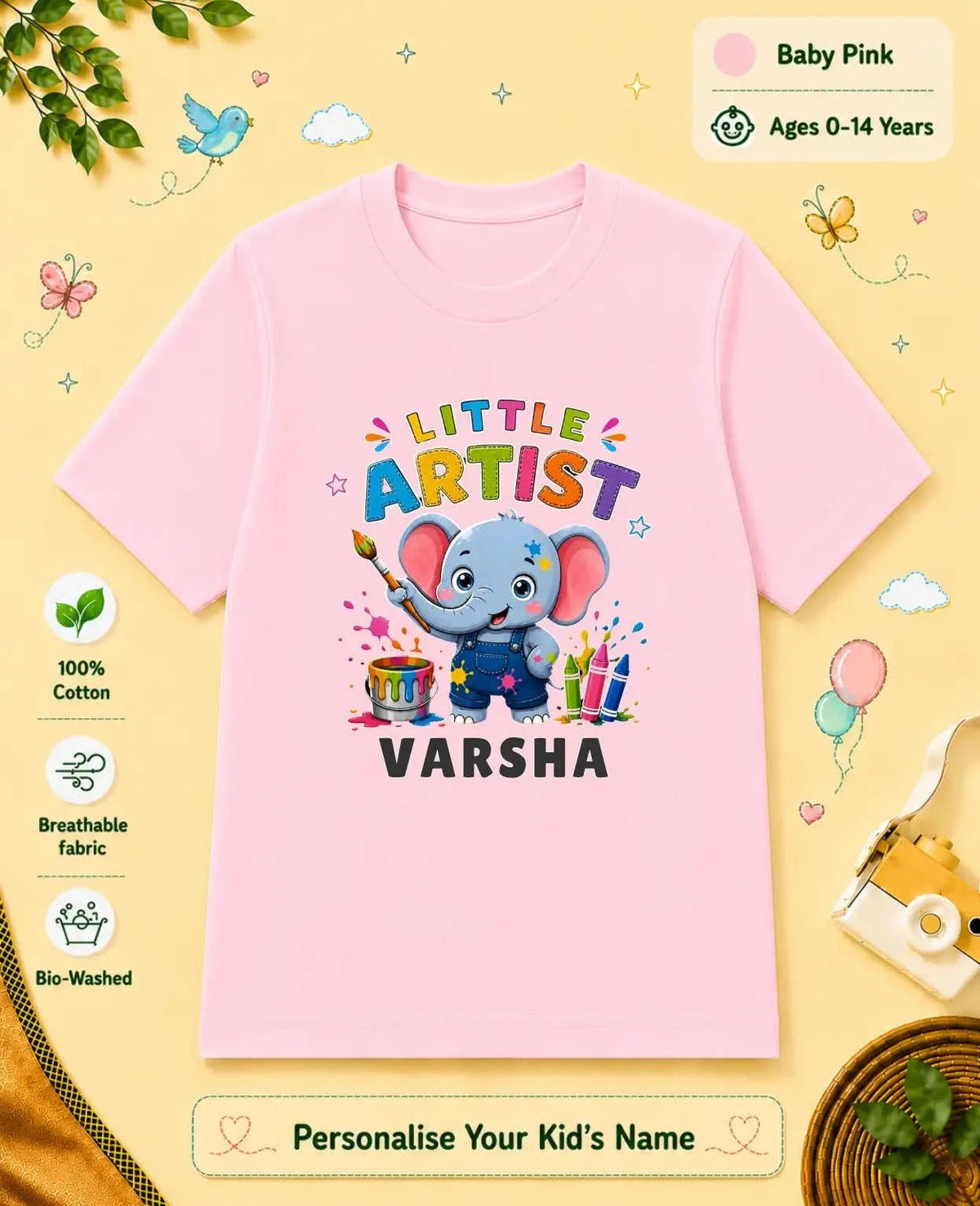Little Artist Custom Kid Cotton Tshirt Swiftsoul