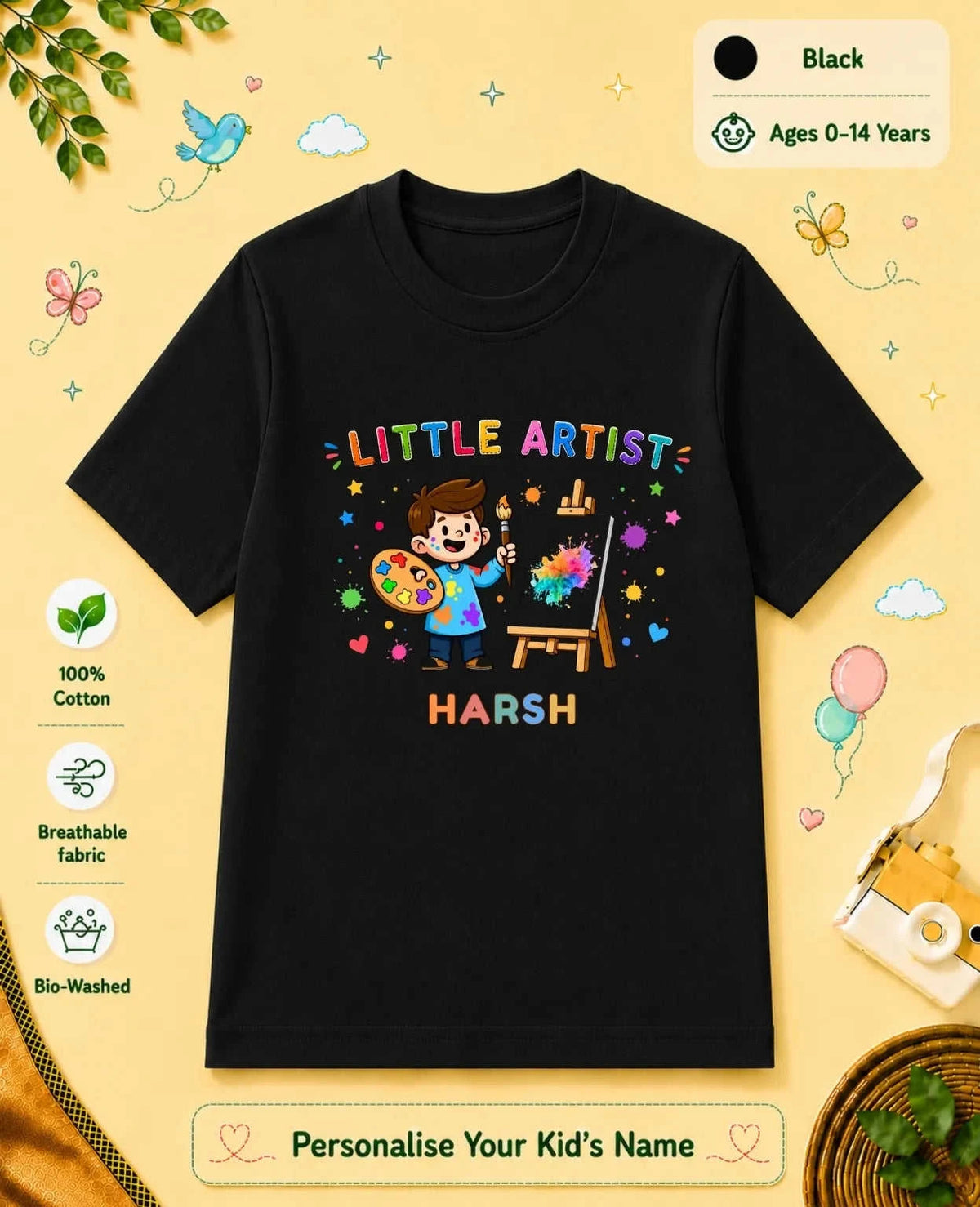 Little Artist Custom Kid Cotton Tshirt Swiftsoul
