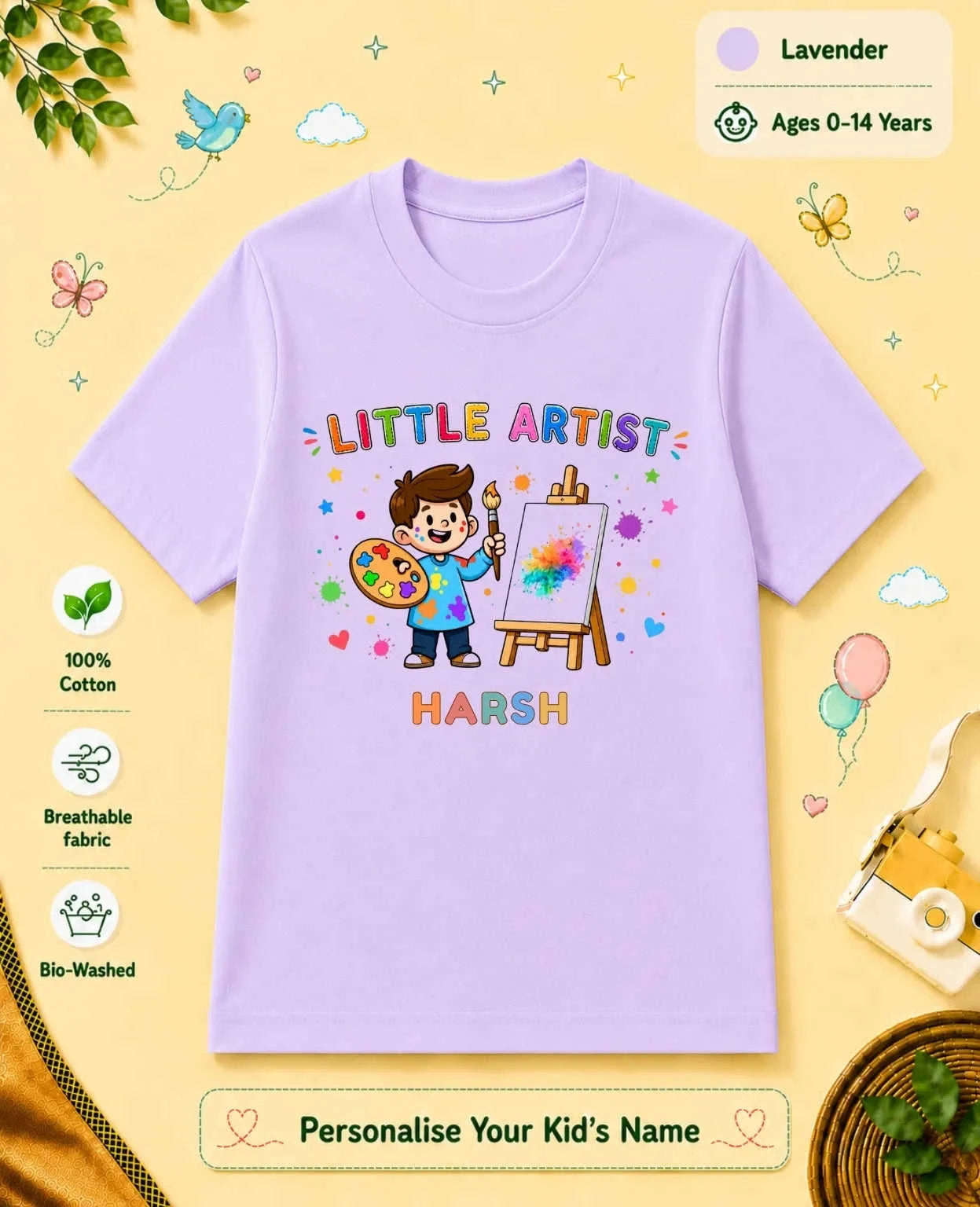 Little Artist Custom Kid Cotton Tshirt Swiftsoul