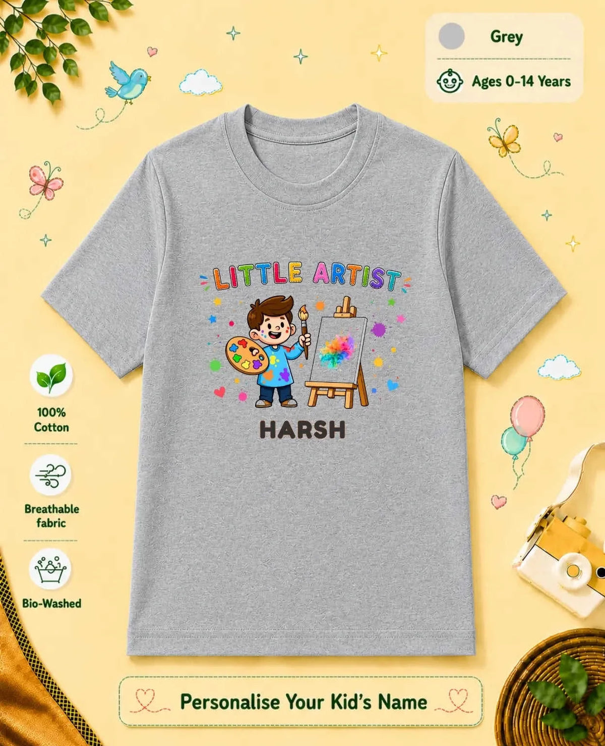 Little Artist Custom Kid Cotton Tshirt Swiftsoul