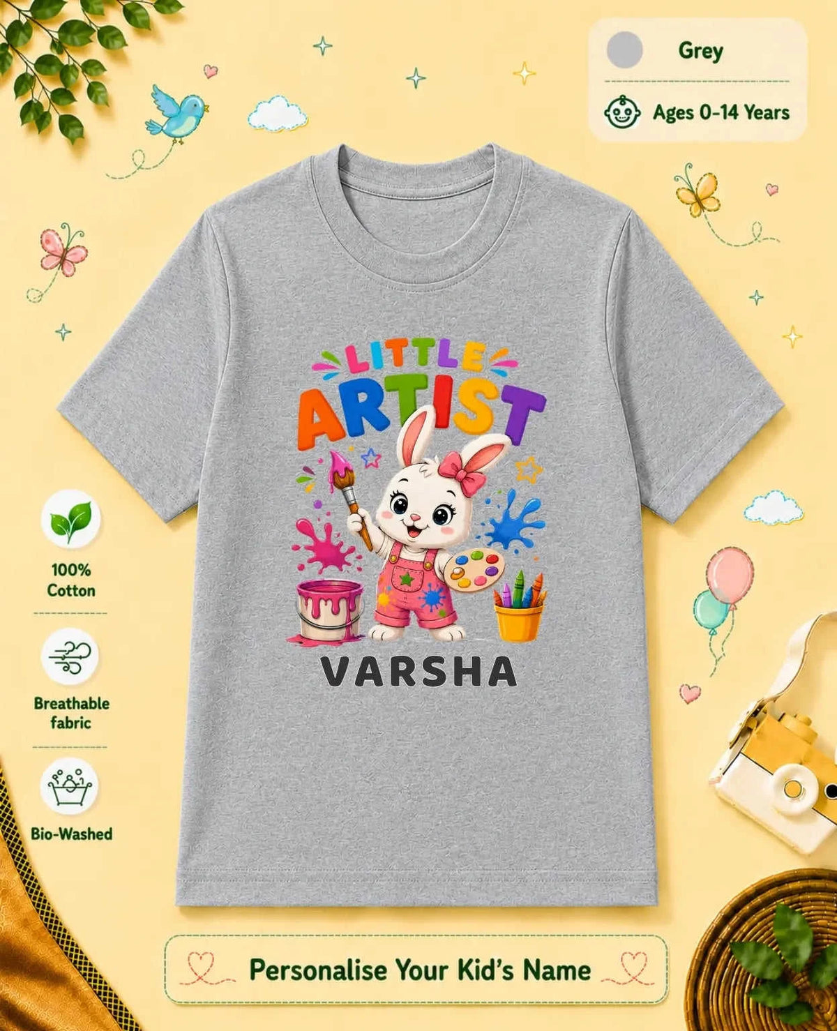 Little Artist Custom Kid Cotton Tshirt Swiftsoul