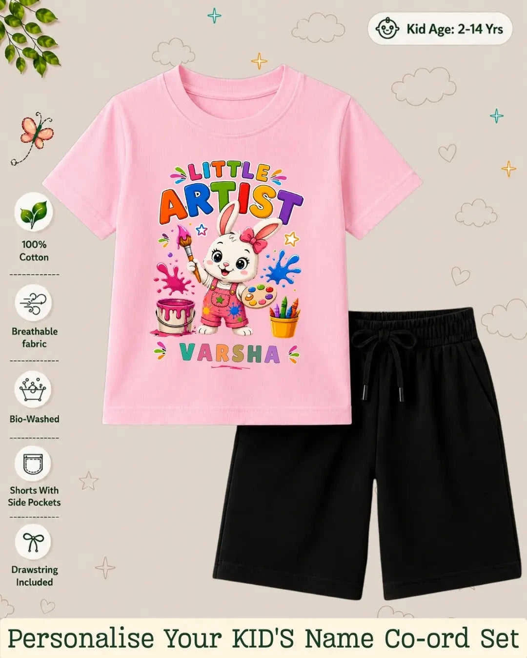 Little Artist Theme Kid Co-ord Set Swiftsoul