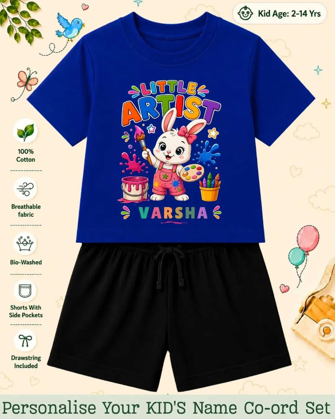 Little Artist Theme Kid Co-ord Set Swiftsoul
