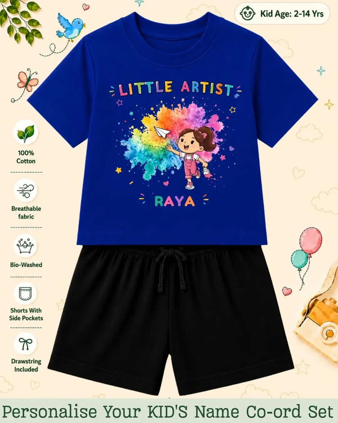 Little Artist Theme Kid Co-ord Set Swiftsoul