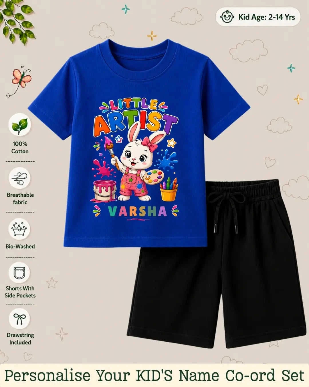 Little Artist Theme Kid Co-ord Set Swiftsoul