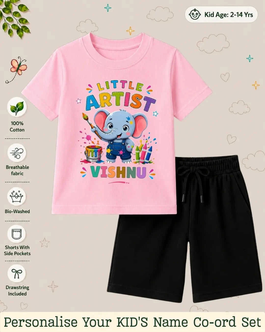 Little Artist Theme Kid Co-ord Set Swiftsoul