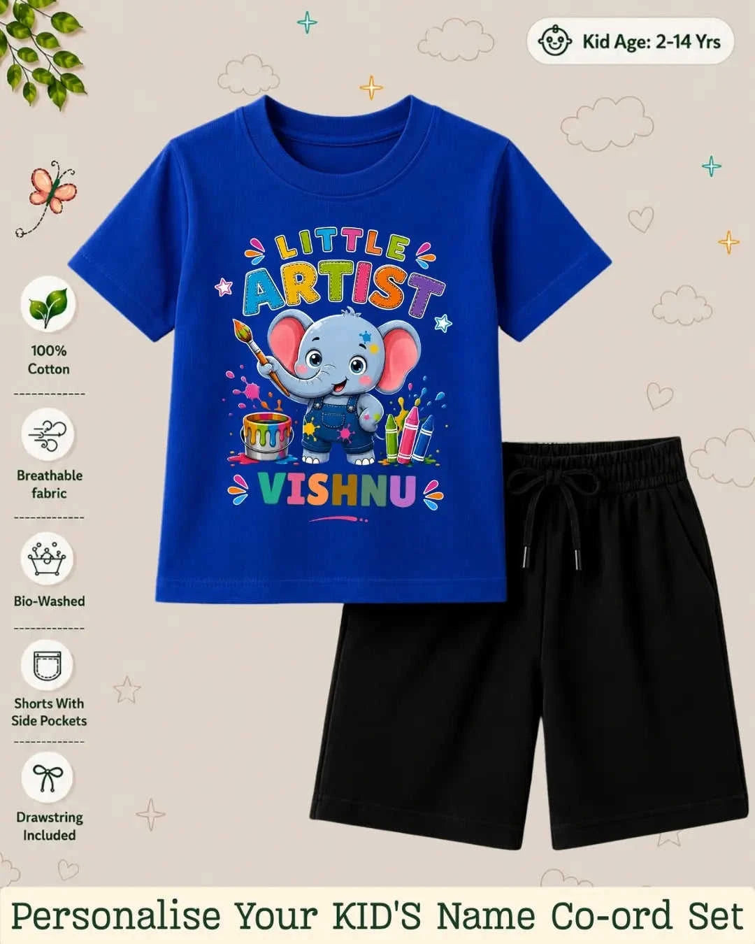 Little Artist Theme Kid Co-ord Set Swiftsoul