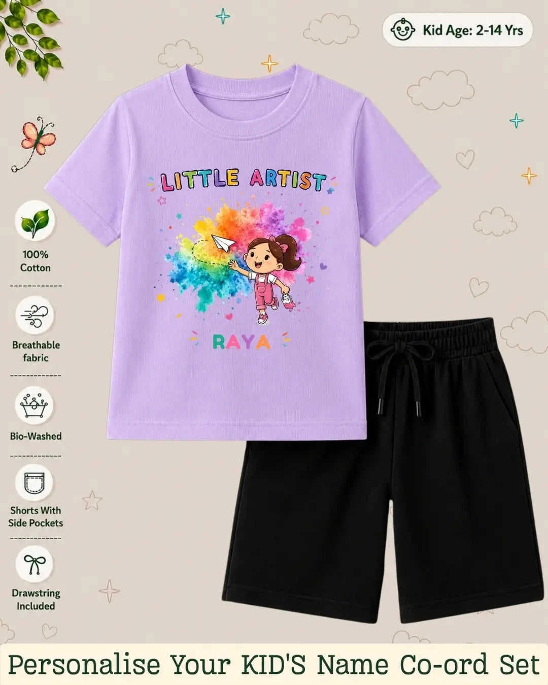 Little Artist Theme Kid Co-ord Set Swiftsoul