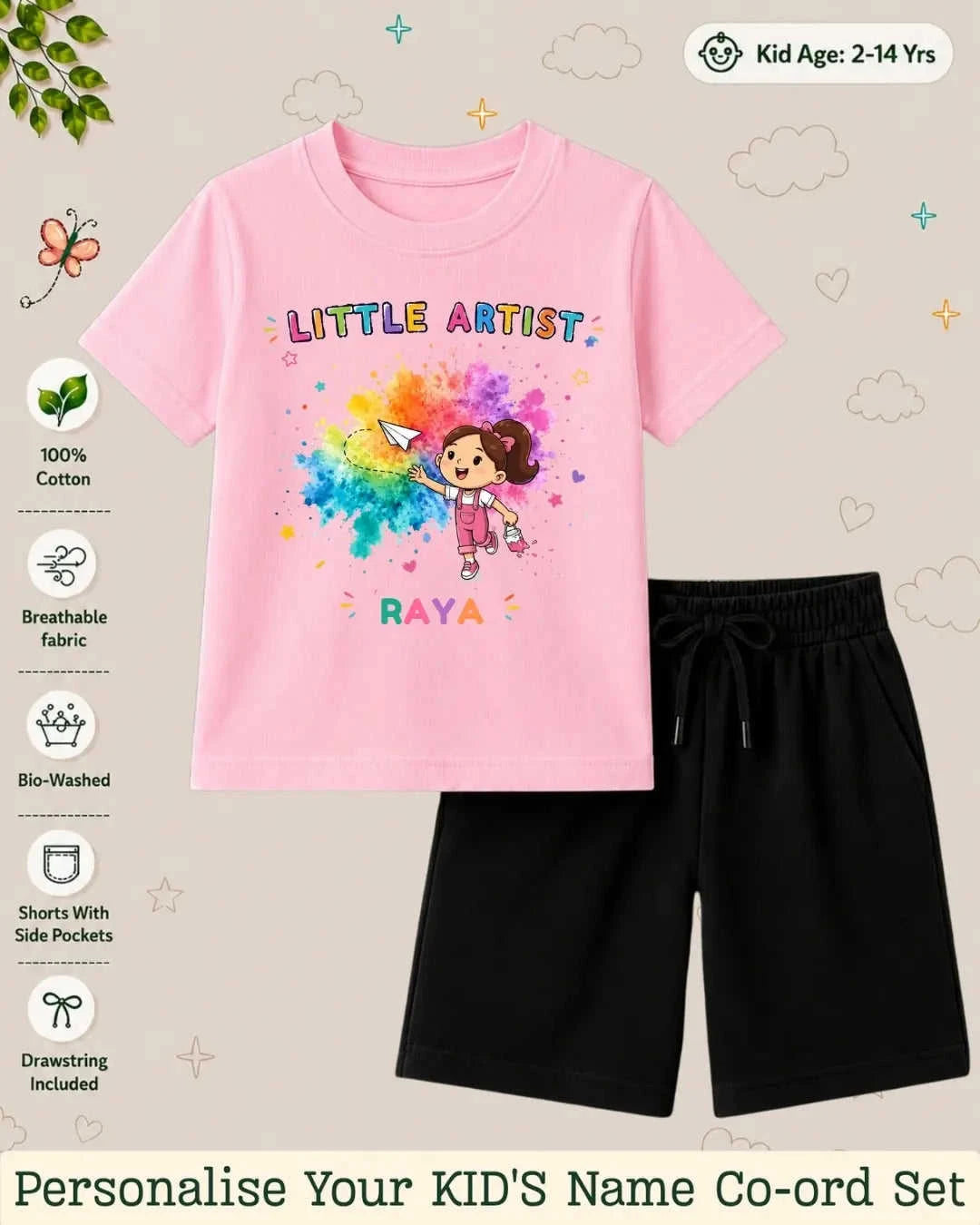 Little Artist Theme Kid Co-ord Set Swiftsoul