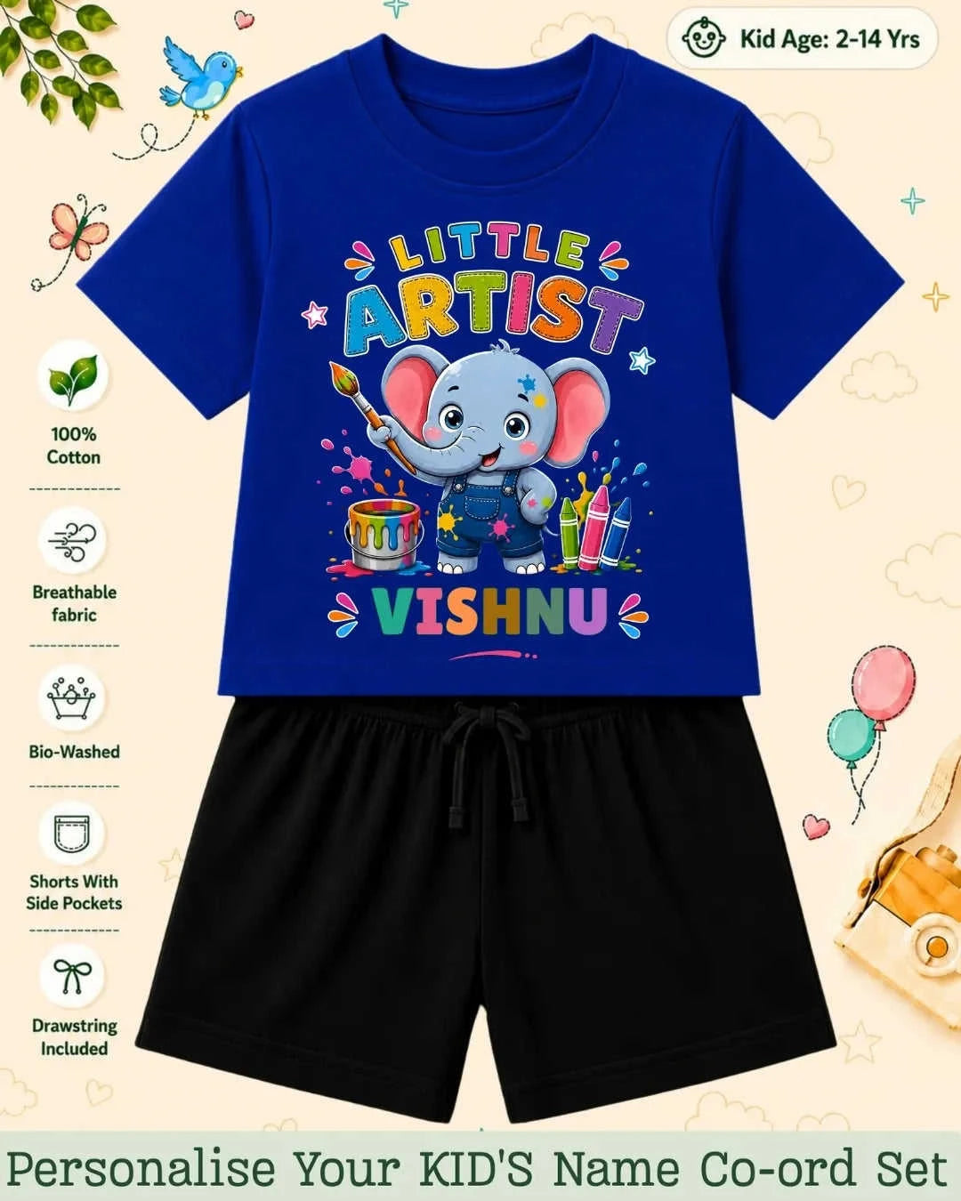 Little Artist Theme Kid's Co-ord Set Swiftsoul