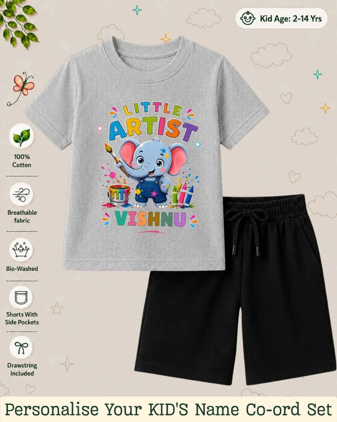 Little Artist Theme Kid's Co-ord Set Swiftsoul