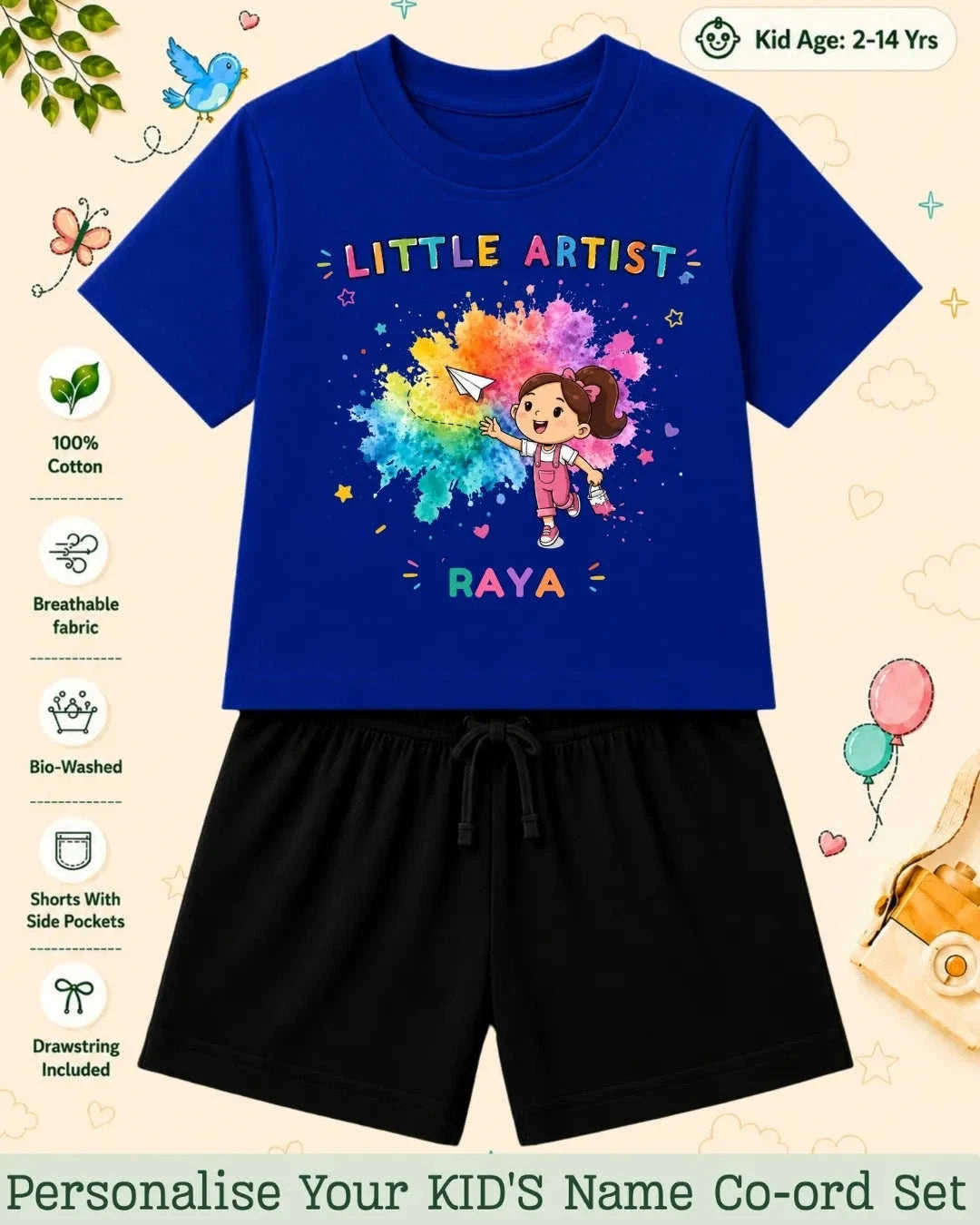 Little Artist Theme Kid's Co-ord Set Swiftsoul