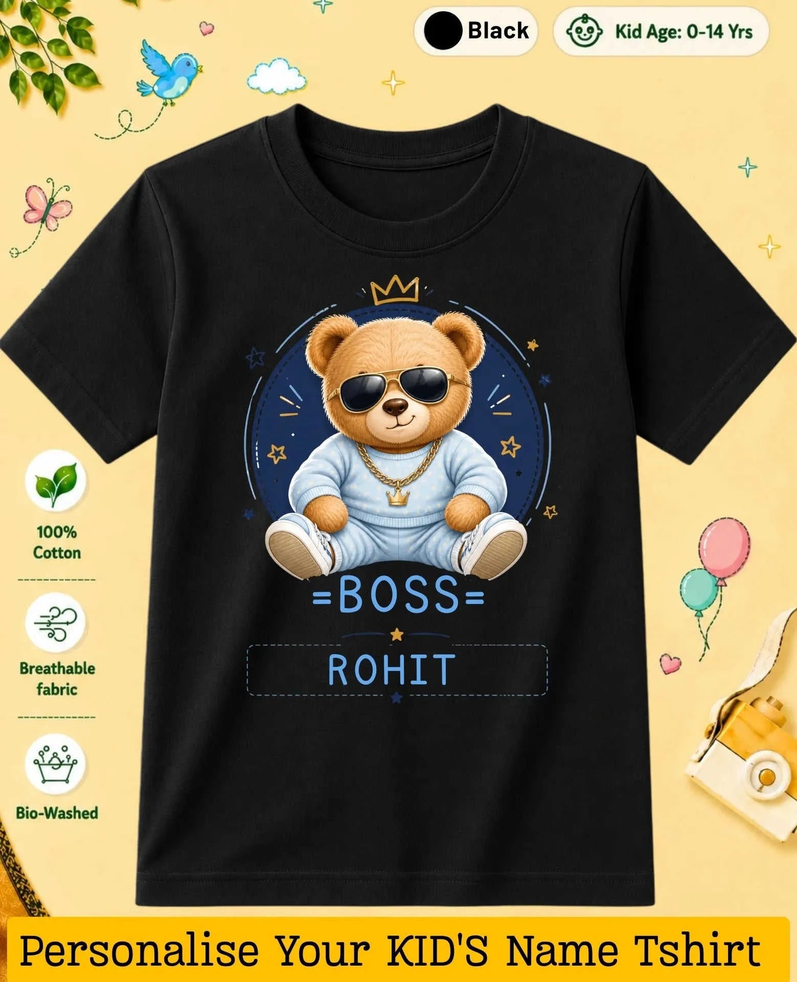 Little Boss Custom Kid Cotton Tshirt Swiftsoul