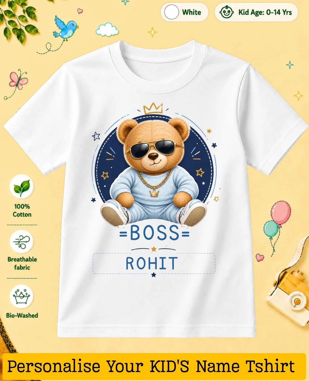 Little Boss Custom Kid Cotton Tshirt Swiftsoul