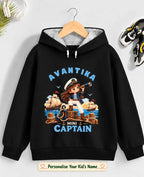 Little Captain Kid Cotton Custom Hoodie Swiftsoul