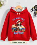 Little Captain Kid Cotton Custom Hoodie Swiftsoul