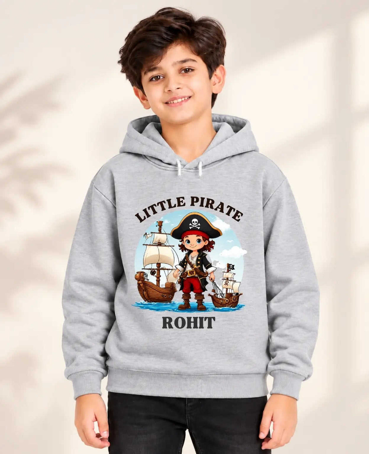 Little Captain Kid Cotton Custom Hoodie Swiftsoul